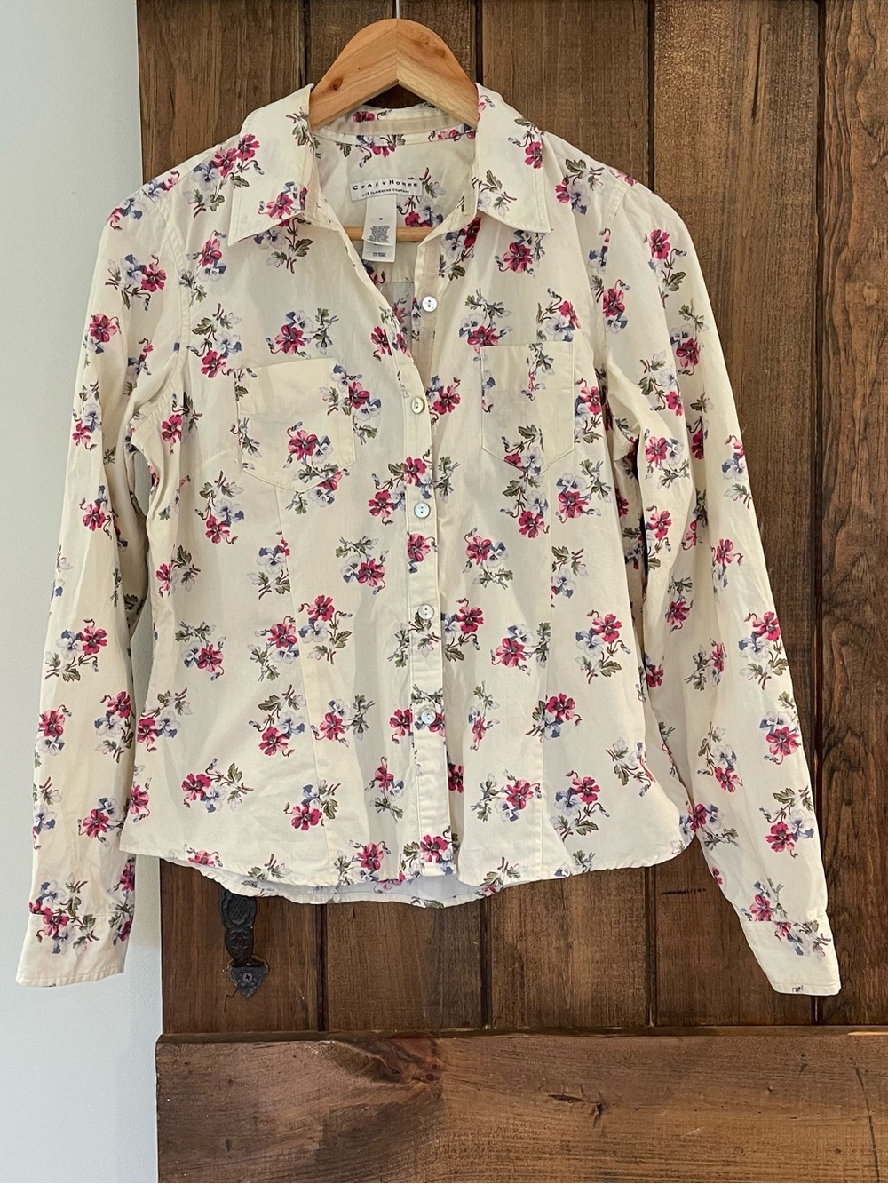 Crazy Horse Liz Claiborne Vintage Y2K 2000's Floral Button Down Shirt Medium